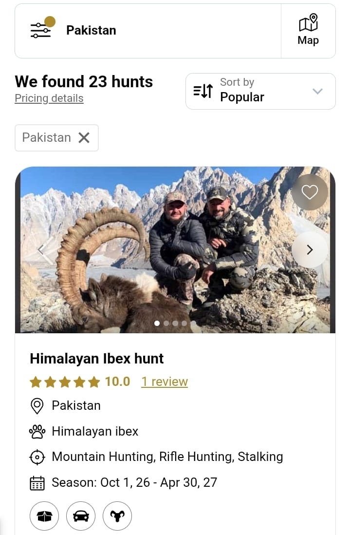 Verified 10/10 Rating Certificate for Himalayan Ibex